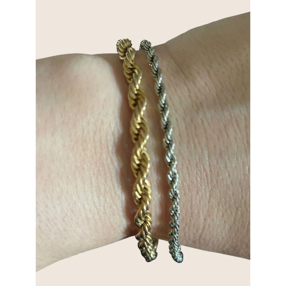 ✨ VTG TWISTED ROPE CHAIN BRACELET LAYERED STACK BUNDLE LOT MINIMALIST EVERYDAY
